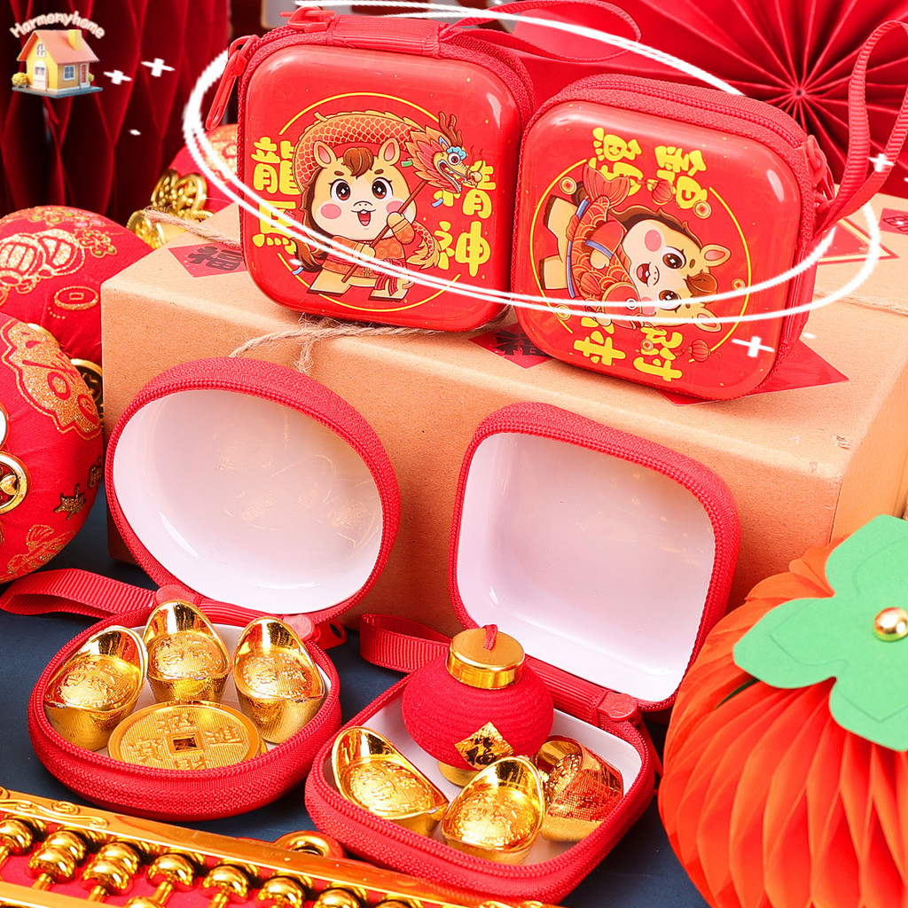 Dainty Compact - Horse Year Cultural Tin Wallet - เคสหูฟังที่ละเอียดอ่อนสําหรับปีใหม่ Casual Daily C