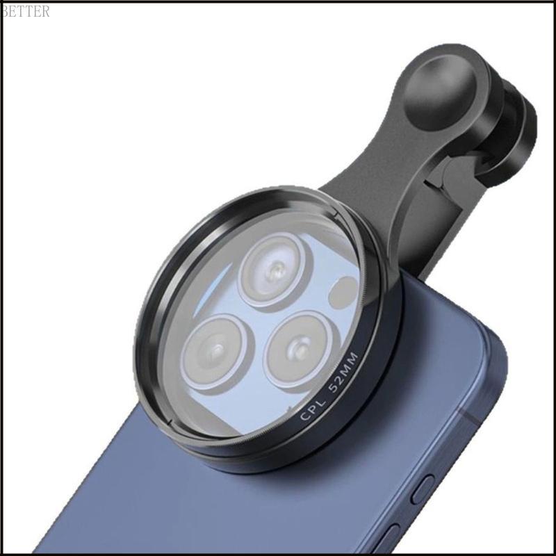 BETT CPL Polarizing Lens Filter คลิปหนีบโทรศัพท์ ฟิลเตอร์เลนส์ กระจกออปติคอลกรอบอลูมิเนียม