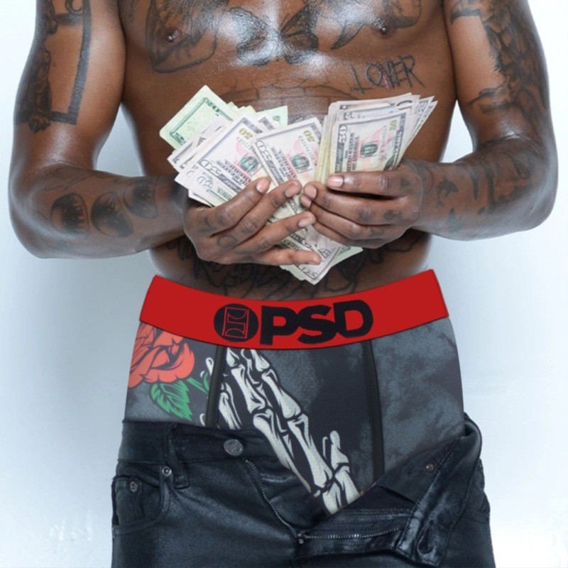 PSD Street Wear Mens Quick-Drying ถักสบายพิมพ์กางเกงบ็อกเซอร์ขยายกางเกงบ็อกเซอร์