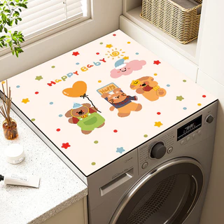 COD แผ่นรองฝาครอบเครื่องซักผ้า 60x60 ซม. แผ่นอบแห้งซิลิโคน ดูดซับกันฝุ่น สำหรับเครื่องซักผ้าฝาหน้า