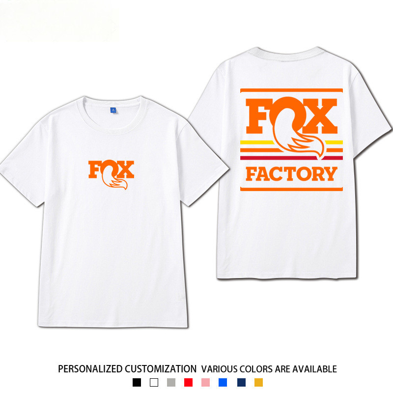 Fox Cycling Off-Road เสื้อยืดหลวมสีขาวสไตล์อเมริกันและกีฬา สำหรับปั่นจักรยานนอกเส้นทาง – โปรปัง