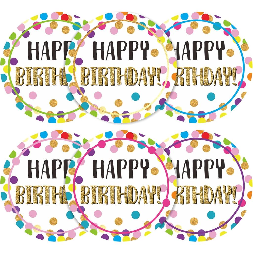 Anwyll Happy Birthday สติกเกอร์สําหรับเด็ก - 60 ชิ้น 2 นิ้ว Happy Birthday สติกเกอร์สําหรับผู้ใหญ่ส่