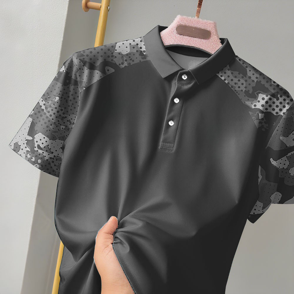 เสื้อโปโลผู้ชาย สีดำ สำหรับโอกาสทางการ พิธีแต่งงาน และการทำงาน