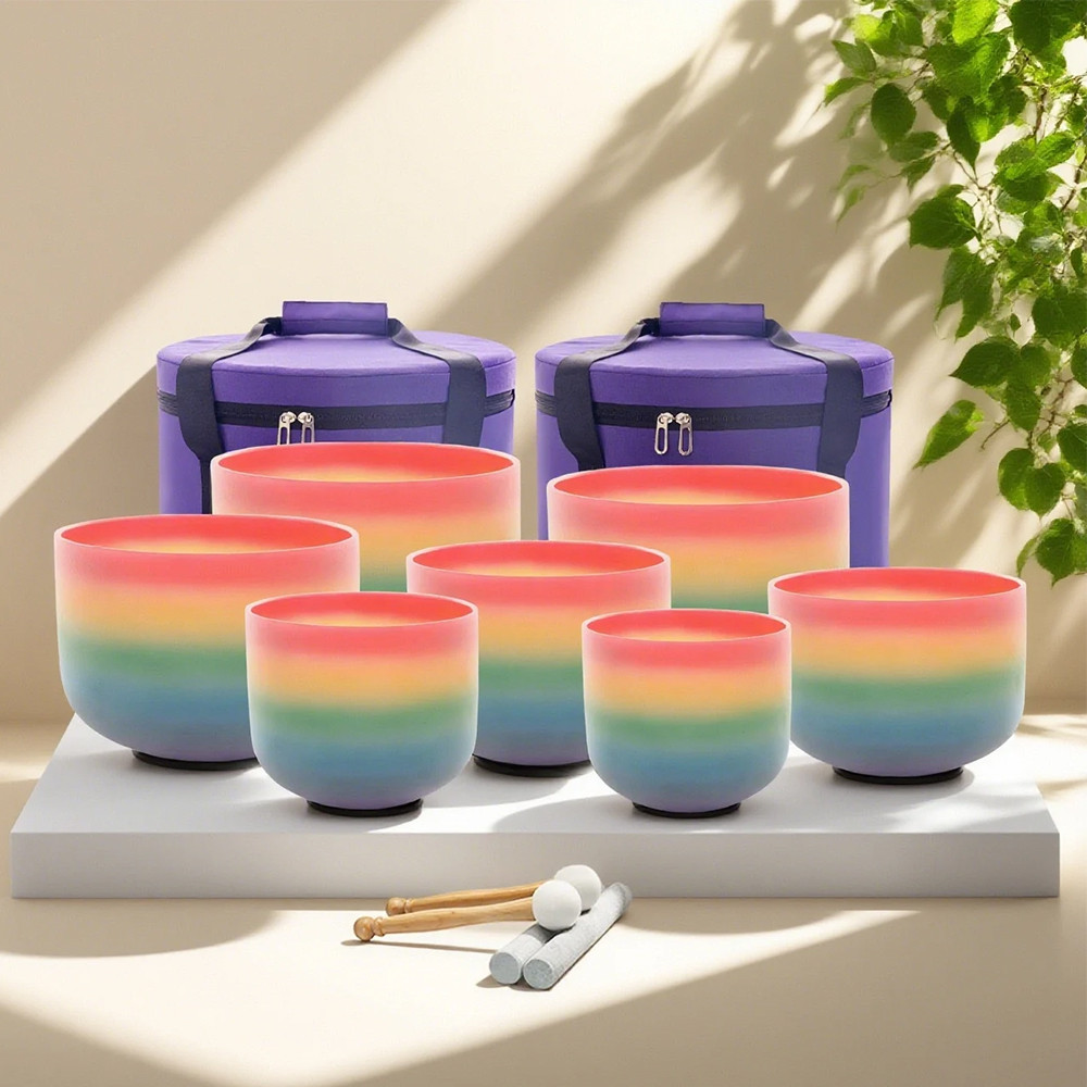 Hye-eun 7-12 นิ้ว Professional เกรด A คริสตัลชามร้องเพลง 432Hz/440HZ โยคะสมาธิเสียง Healing