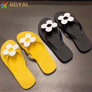 รองเท้าแตะดอกไม้ Royal, กันลื่นพื้นแบน เหมาะสำหรับใส่ในซัมเม…