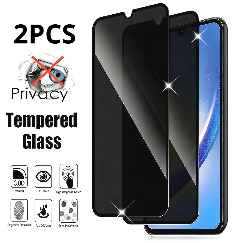 1-2Pcs ฟิล์มกระจกนิรภัยสําหรับ Honor Play 7T 6T 6C Pro Anti Spy ความเป็นส่วนตัวขอบสีดําป้องกันหน้าจอ