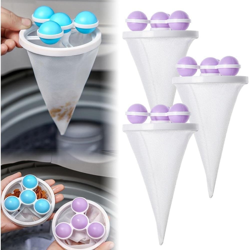 Floating Hair Filtering Mesh Removal, 2025 New Reusable Sturdy Laundry Pet Dog Hair Catcher Remover 