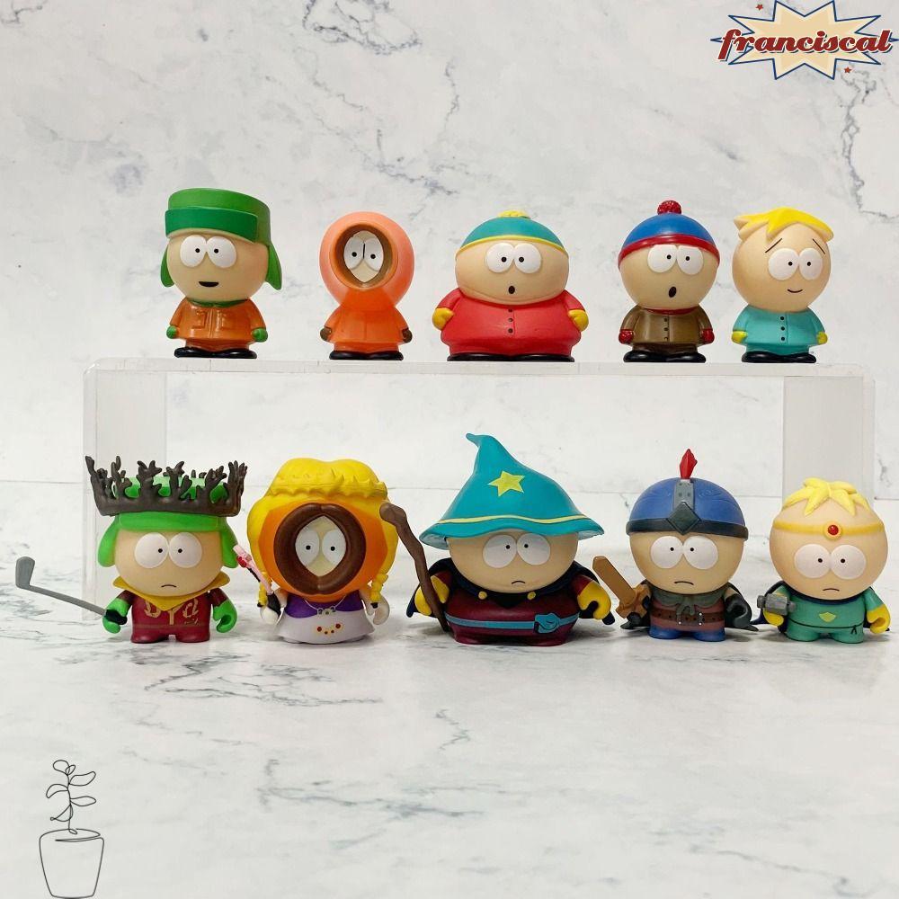 FRANCISCAL South Park ตุ๊กตา, 6 ซม.PVC Southern Park Action Figure ของเล่น, การ์ตูนสร้างสรรค์ Stan E