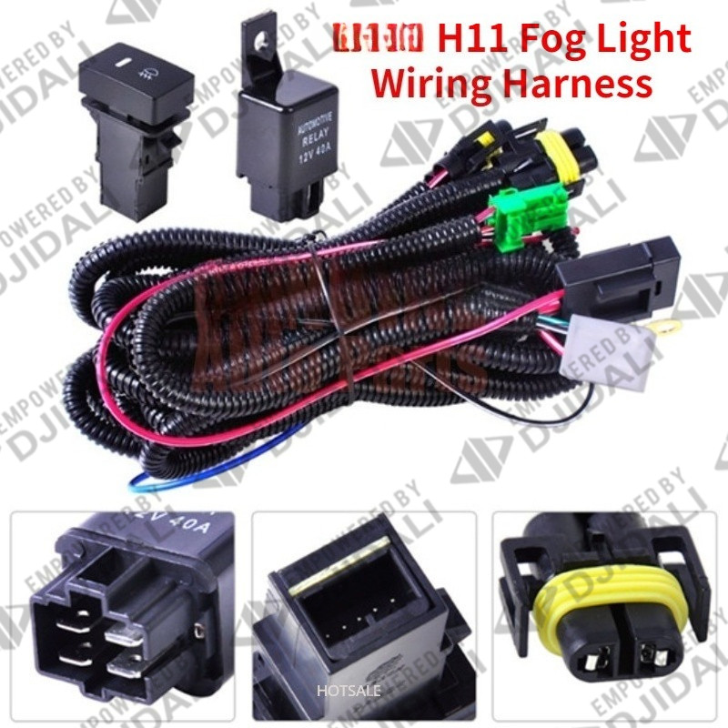 TBPH H11 หมอกสายไฟซ็อกเก็ตสายไฟ LED ตัวบ่งชี้สวิทช์ 12V 40A รีเลย์ TBB