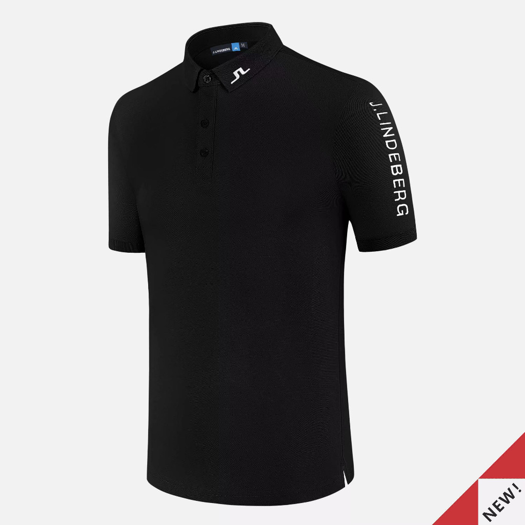 J.LINDEBERG เสื้อกีฬา POLO แขนสั้น สำหรับผู้ชาย แบบใหม่ ระบายอากาศได้ดี JL001
