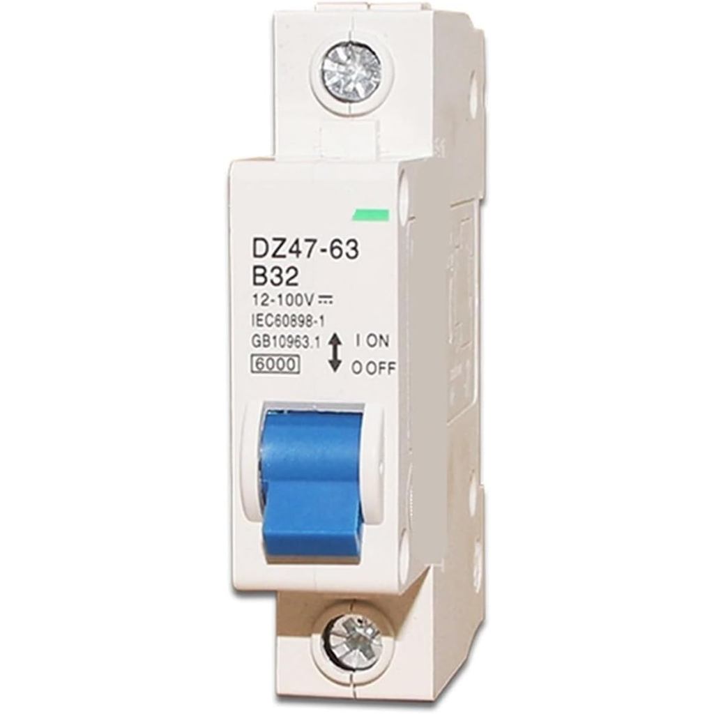 Small Circuit Breaker air Switch DZ47-63 B32 DC air Switch 100V (สี : 20A, Size : 1)
