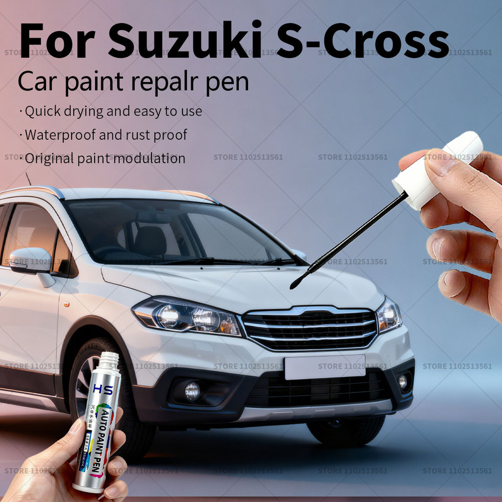 สําหรับ Suzuki S Cross รถซ่อมสีปากกา Touch Up Scratch Remover DIY อุปกรณ์รถยนต์สีขาวสีฟ้าเงิน YH สีเ