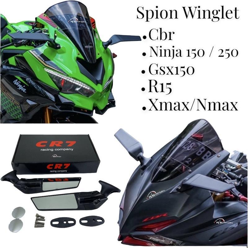 Slim Iron Winglet Fairing Mirror V1 V2 รถจักรยานยนต์ Moge Cbr R15 Ninja R25 Mt25 Zx10r Racing รถจักร
