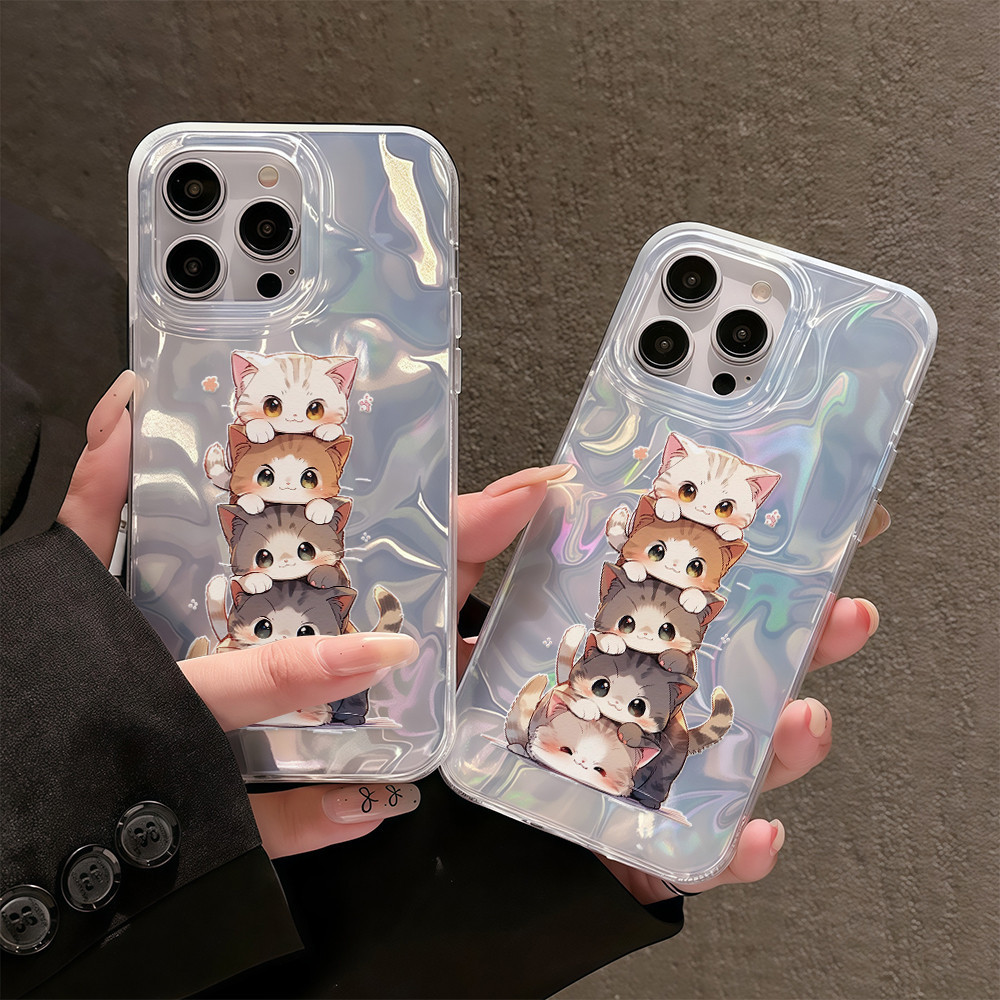 ✨จัดส่งในพื้นที่✨เคสโทรศัพท์ระลอกน้ำลูกแมวการ์ตูนน่ารักเหมาะสำหรับ iPhone16 15 14 13 11 6 7 8 plus Pro Promax ราคา ถูกที่สุด ดีลบีเคเค แกลเลอรีภาพที่ 3