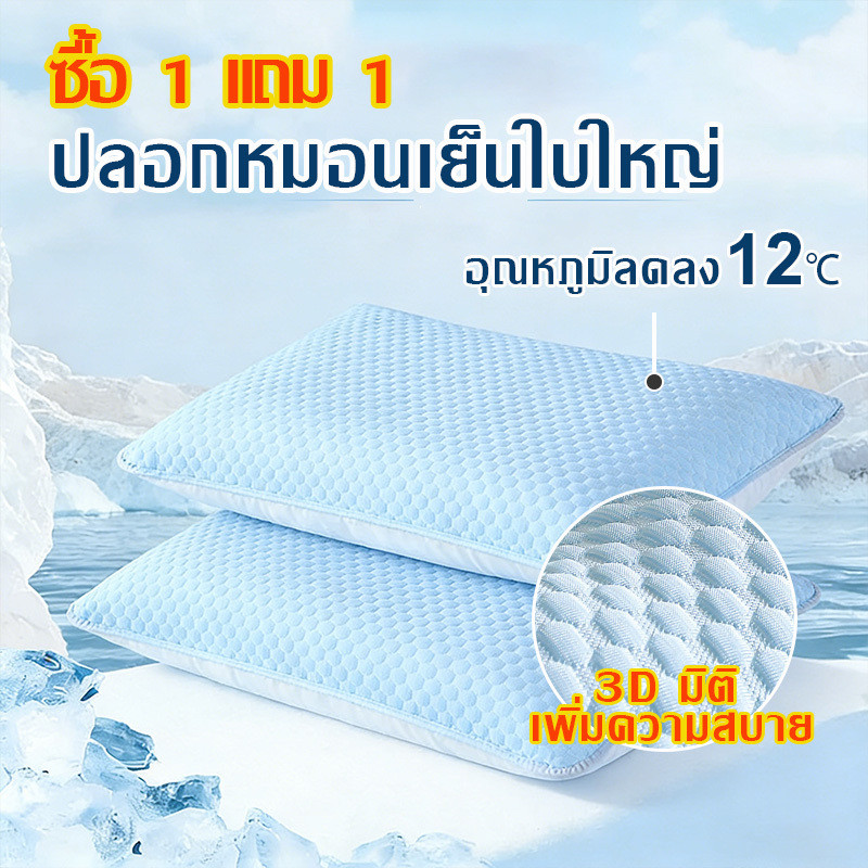 ซื้อ 1 แถม 1🔥ปลอกหมอนหนุน ใบใหญ่ (48×74 cm) 3D มิติ เพิ่มความหนา ระบายอากาศ สัมผัสนุ่ม เย็นสดชื่น