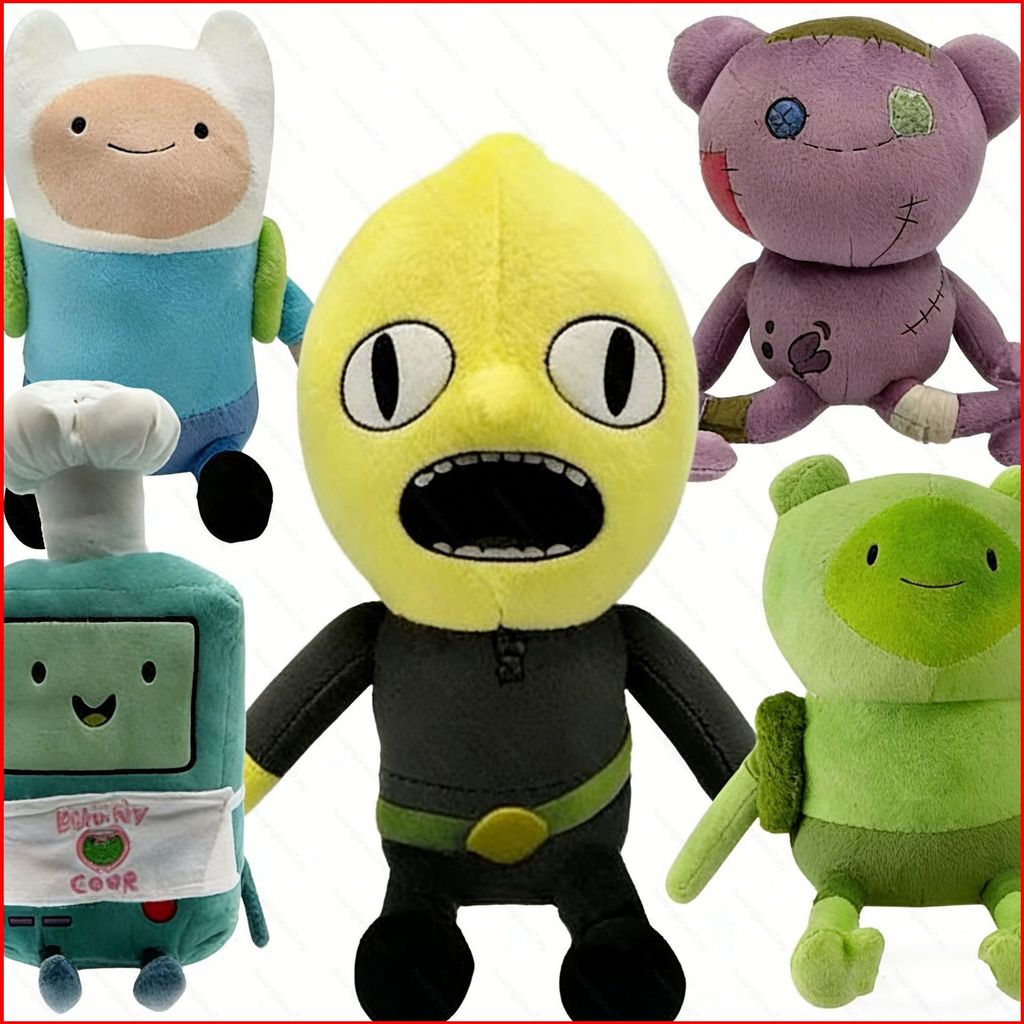 HQ ADVENTURE TIME Earl of Lemongrab ตุ๊กตาผ้ากํามะหยี่เวลาผจญภัย Lemon Grab ตุ๊กตาของเล่นอุปกรณ์ต่อพ