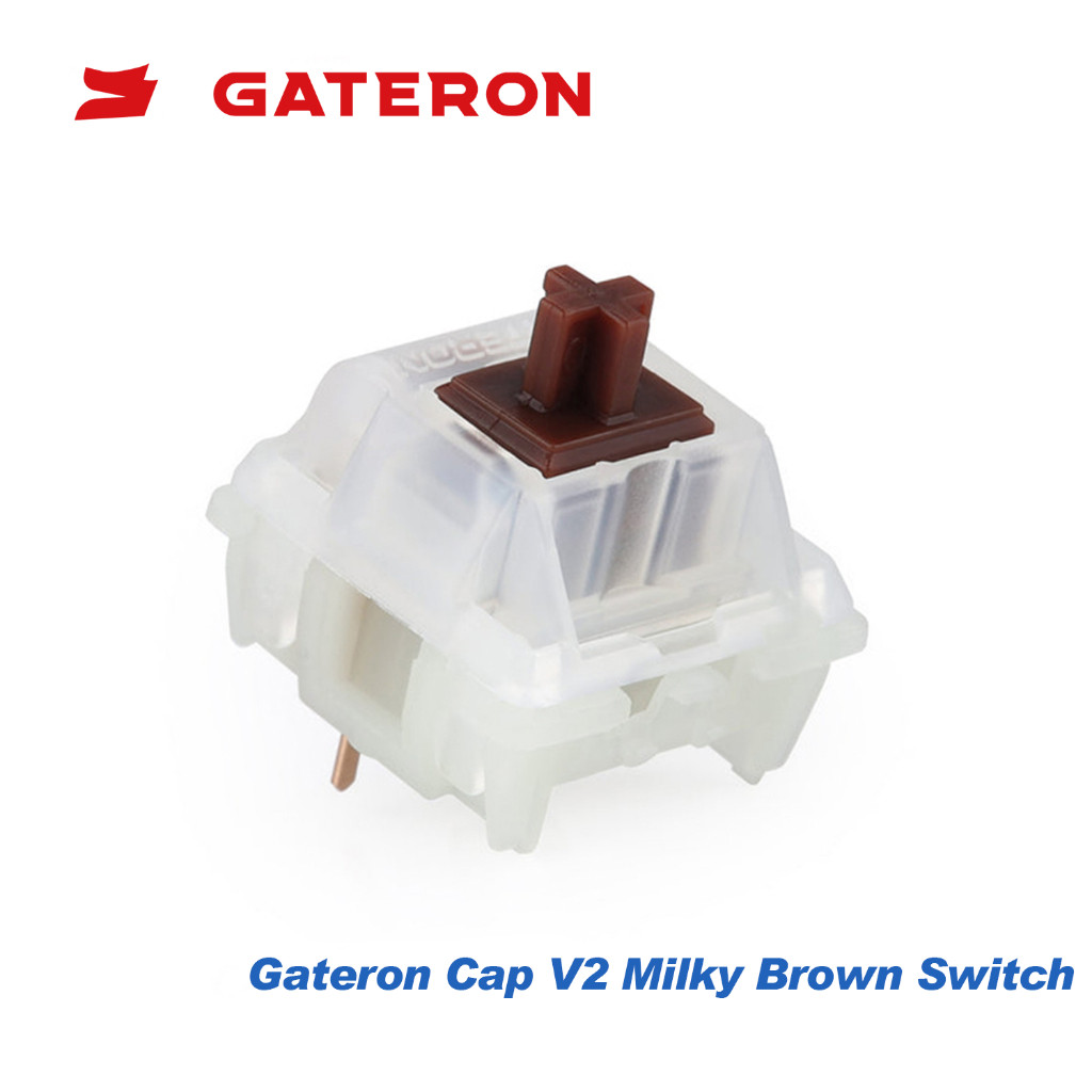 GATERON Cap V2 Milky Brown Keyboard Switches สวิตช์กุญแจ LED เข้ากันได้กับ MX Mechanical Keyboard