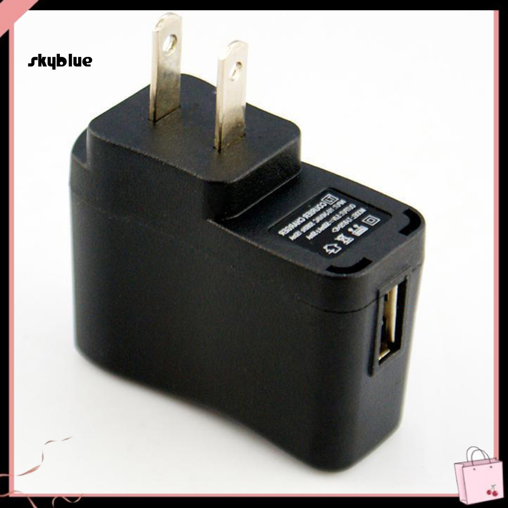 [Sy] แบบพกพา AC 110V-240V to DC 5V 500mA USB Power Adapter Wall Charger US Plug