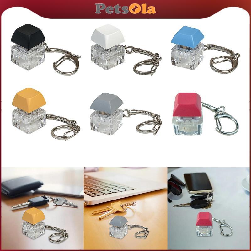 [PETSOLA] คีย์บอร์ด Fidget พวงกุญแจ Fidget Clicker พวงกุญแจ Fidget ปุ่ม Keycap แฟชั่น Clicker ของเล่