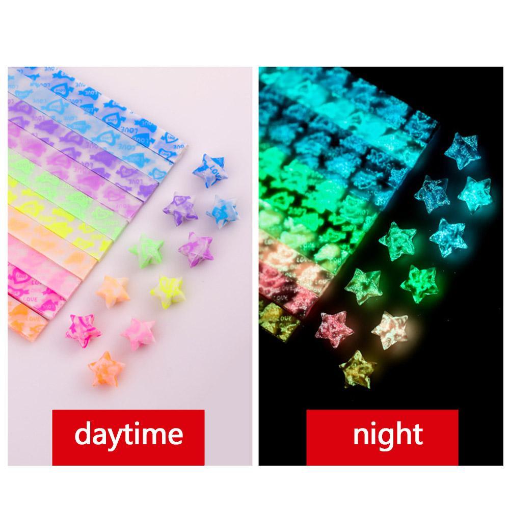 10 สี 210 แผ่น Noctilucent Star Origami Star กระดาษ Lucky Star Handmade Origami Diy แถบ O4t4