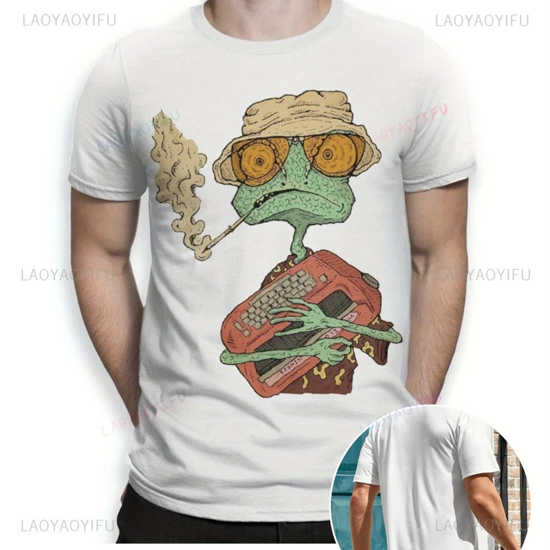 เสื้อยืดผู้ชายลายการ์ตูน Cotton Men Rango & Fear and Loathing in Las Vegas พร้อมลายกราฟิกมอนสเตอร์สี