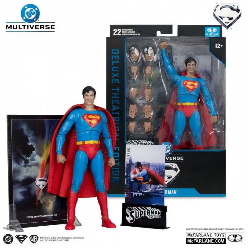 ยี่ห้อใหม่พร้อมสต็อก Mcfarlane Mcfarlane DC Series 1978 Mcfarlane Superman 23 ซม.Action Figure รูปตก