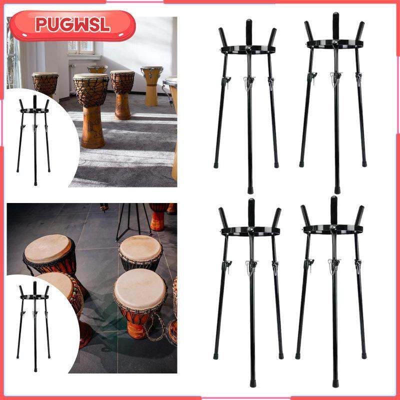 [pugwsl] Travel Djembe Drum Stand ที่วางขาตั้งกล้องโลหะน้ําหนักเบาสําหรับอุปกรณ์เพอร์คัชชันเวทีกลางแ
