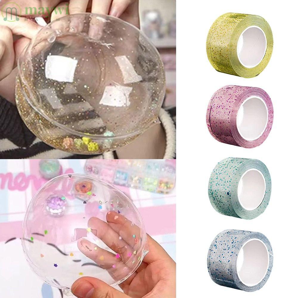 MAYWI เทปนาโนเป่าฟองใส งานฝีมือ DIY ของเล่นเด็กใช้ซ้ำได้ ตกแต่งบ้าน กาวเหนียวสูง