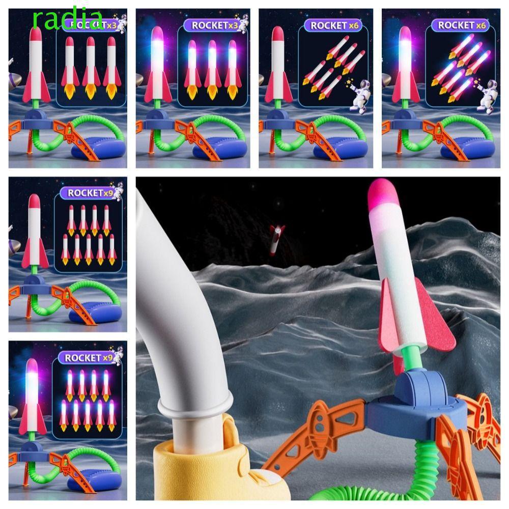 RADIANTZAP Stomp Rocket Toy, โฟมพลาสติก Rocket Launcher, Creative Foot Pump กรีฑา Pressed Boys