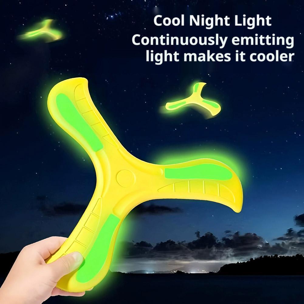Soft ทนทาน Boomerang Flying ของเล่นสําหรับเด็ก Unbreakable ยาง Disc Interactive Hand-throw D9b1