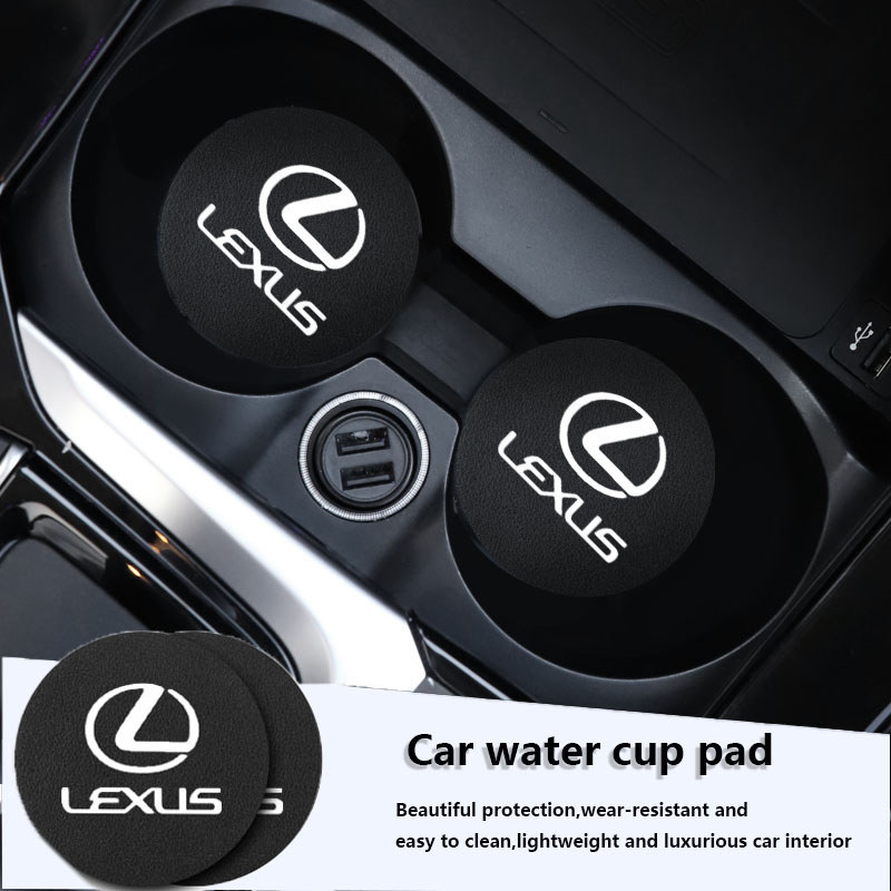 2 ชิ้นรถ Coaster PVC โลโก้ถ้วยน้ํา Pad Anti Slip Mat อุปกรณ์เสริมสําหรับ Lexus F SPORT LBX NX RX 350