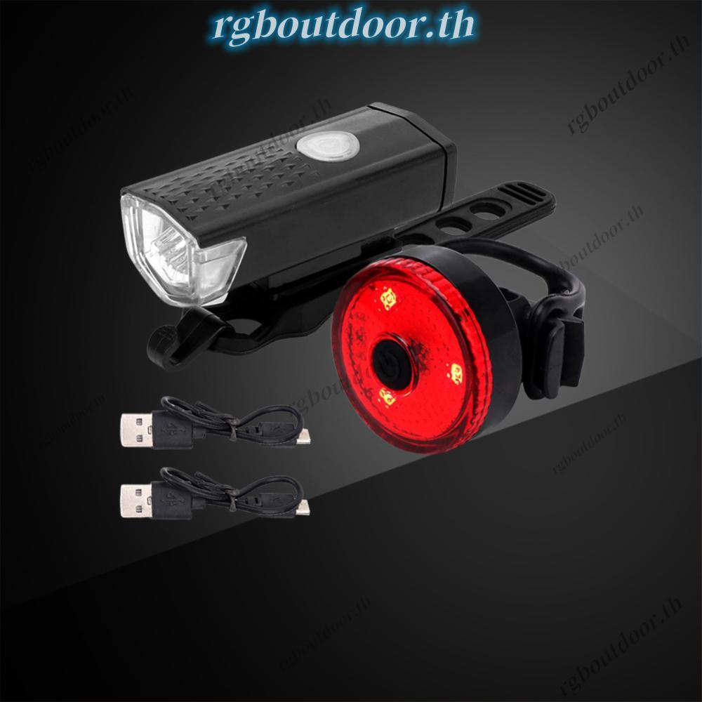 ไฟท้ายและไฟหน้าจักรยาน พร้อมชาร์จ 3 โหมด LED RGB เพื่อความปลอดภัยในการขี่จักรยาน