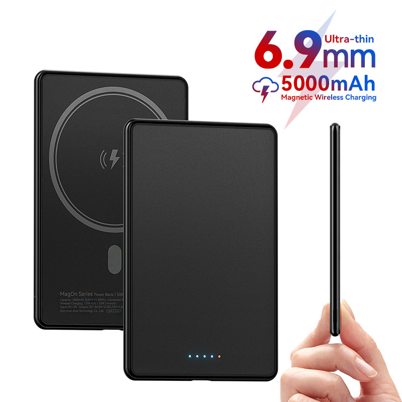 GM Magnetic Power Bank 5000mAh Slim ไร้สายภายนอกแบตเตอรี่ 20W Fast Charging สําหรับ MagSafe Powerban