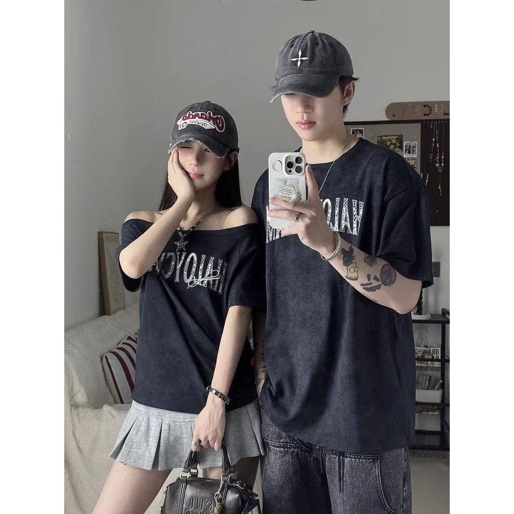 ชุดสองชิ้นสไตล์อเมริกัน แขนสั้นและแขนยาว ดูทันสมัย