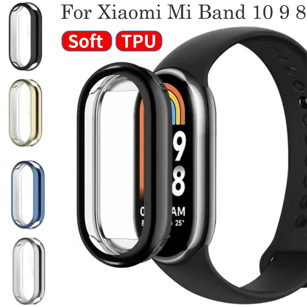 ซิลิโคนนุ่มTPUสําหรับXiaomi Mi Band 10 Smartwatchป้องกันหน้าจอกรอบกันชนสําหรับXiaomi Mi Band 8 Mi Ba