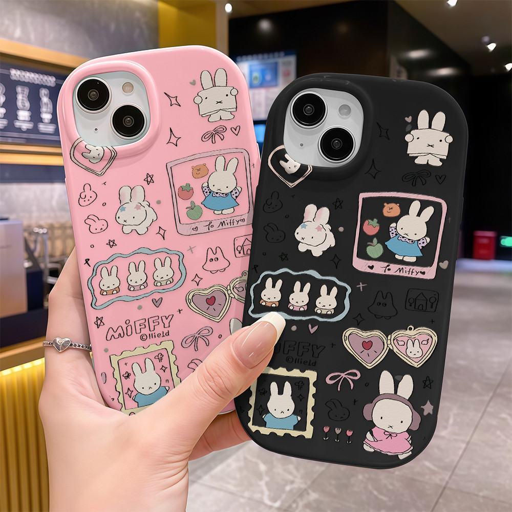 จัดส่งทันที เคสสำหรับไอโฟน11 ลายกระต่าย สนุก เคสมือถือนิ่มกลมใหญ่TPU For IPhone17 16 15 14 11 12 13ProMax 6/7/8Plus XSXR