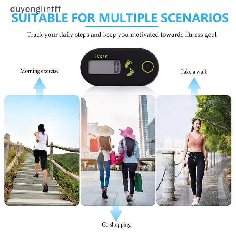 (duyonglinfff) เครื่องนับก้าวแบบดิจิตอล 3D แบบพกพา Mini Step Counter อุปกรณ์กีฬาวิ่งฟังก์ชั่นเดียวอิเล็กทรอนิกส์สําหรับออกกําลังกายผู้ชายผู้หญิงใหม่