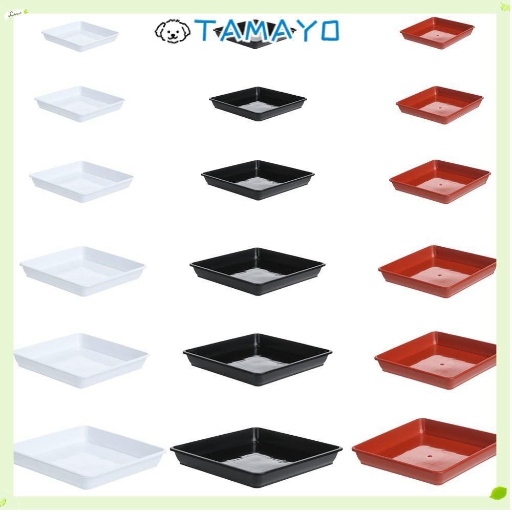 TAMAYO 1 ชิ้นถาดหยดกระถางดอกไม้พลาสติกถาดพลาสติกสี่เหลี่ยมจานรอง