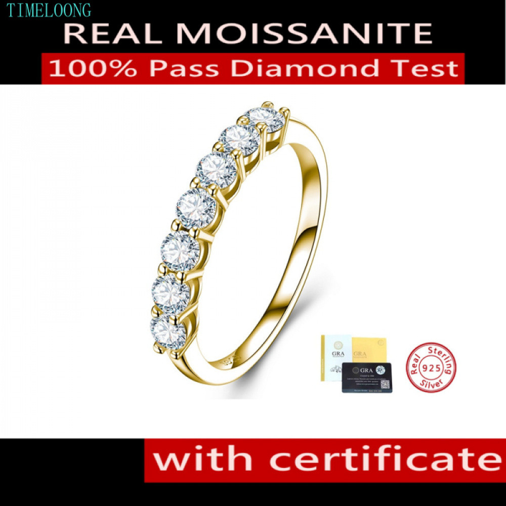 แหวนเพชร_moissanite_แท้ เคลือบเงิน 18K สเตอร์ลิงเงิน ขนาด 3 มม. พร้อมใบรับประกันคุณภาพ สำหรับงานแต่งงานและของขวัญพิเศษ