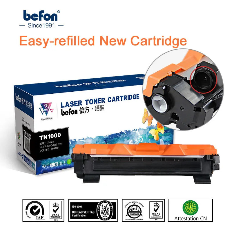 Befon ตลับหมึกสําหรับ Brother TN1000 TN1030 TN1050 TN1060 TN1070 TN1075 TN1095 HL1110 TN 1000 1030 1
