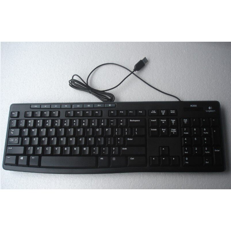ของแท้ Logitech/Logitech Multimedia USB Wired Keyboard k200 (การออกแบบกันน้ํากระเซ็น)