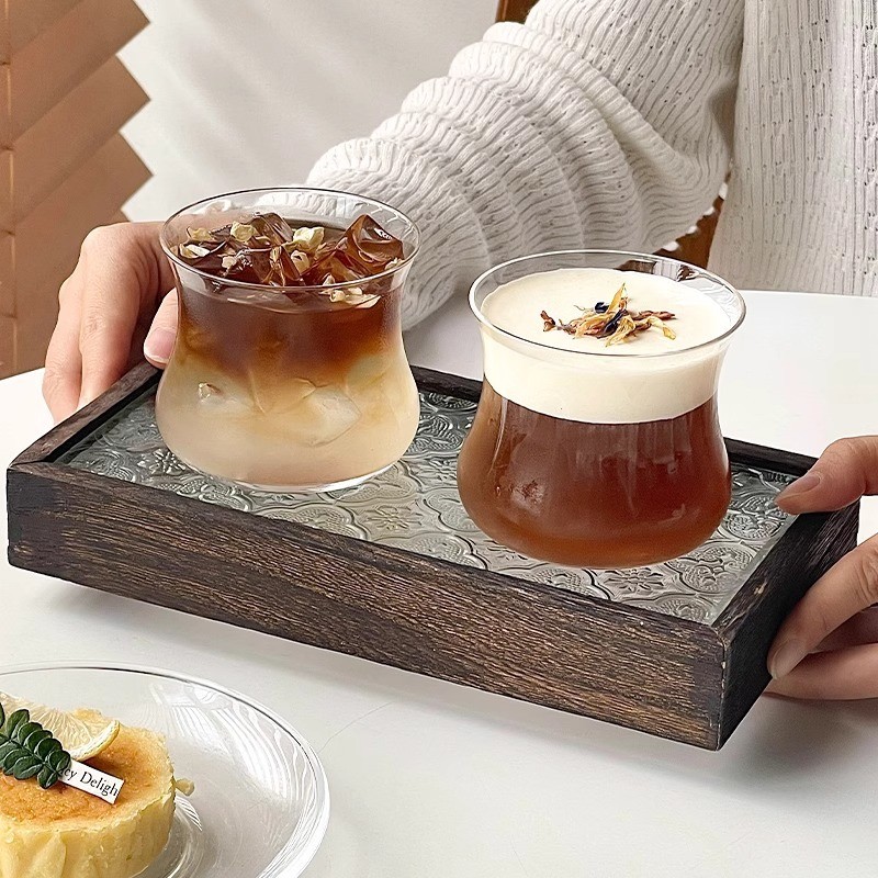 บางแสงถ้วยกาแฟชุดน้ําแข็งอเมริกันลาเต้ถ้วยสกปรกถ้วยแก้วแก้วกลิ่นมือรสชาติ