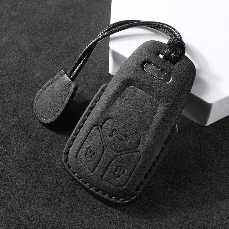 หนังฝาครอบรถสําหรับ Audi A4 B9 A1 A3 A5 A6 8S 8W Q3 Q5 Q7 4M S4 S5 S7 TTTS TFSI RS พวงกุญแจรถอุปกรณ์