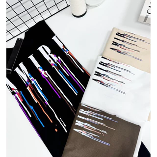 เสื้อยืดทรงหลวมผ้าฝ้ายแท้สไตล์สตรีท Art Splash Ink Print Multi-Color Multi-Size อุปกรณ์เสริม ผู้เล่นอินเทรนด์/แฟชั่นพิ