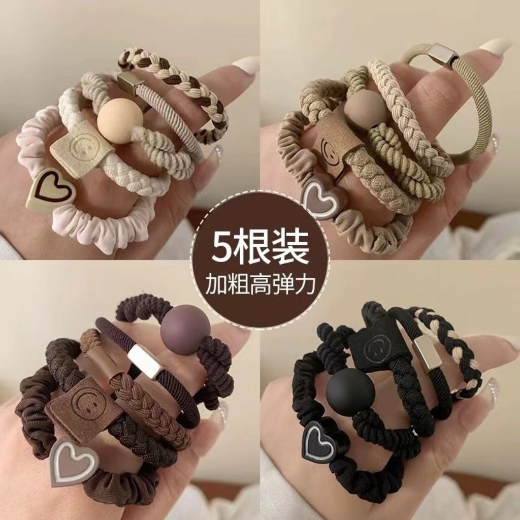 L478 เซ็ตยางรัดผม 5 ชิ้น สีคุมโทน หลายสไตล์ พร้อมส่งจากไทย