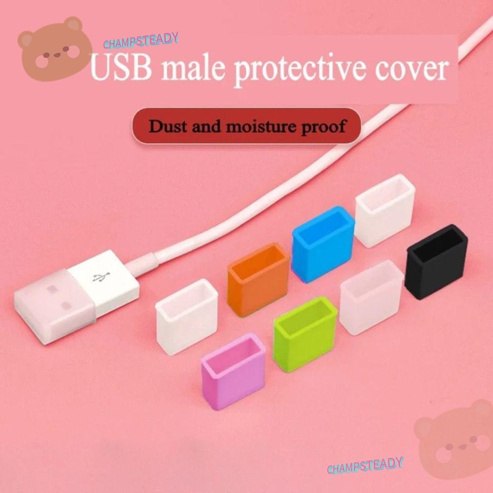 CHAMPSTEADY USB ชายฝาครอบกันฝุ่น,ซิลิโคนชาร์จปลั๊กขยาย,USB ชายฝาครอบป้องกัน Transfer Data Cord Line ป้องกันฝุ่นสีทึบ USB ชายป้องกันฝาปิด