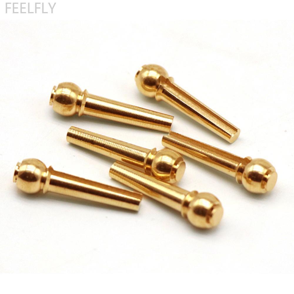 FEELFLY ทองเหลืองอะคูสติกกีตาร์สะพาน Pins ชุด Premium String หมุดขยาย Sustain Enhanced Tone คุณภาพอะ