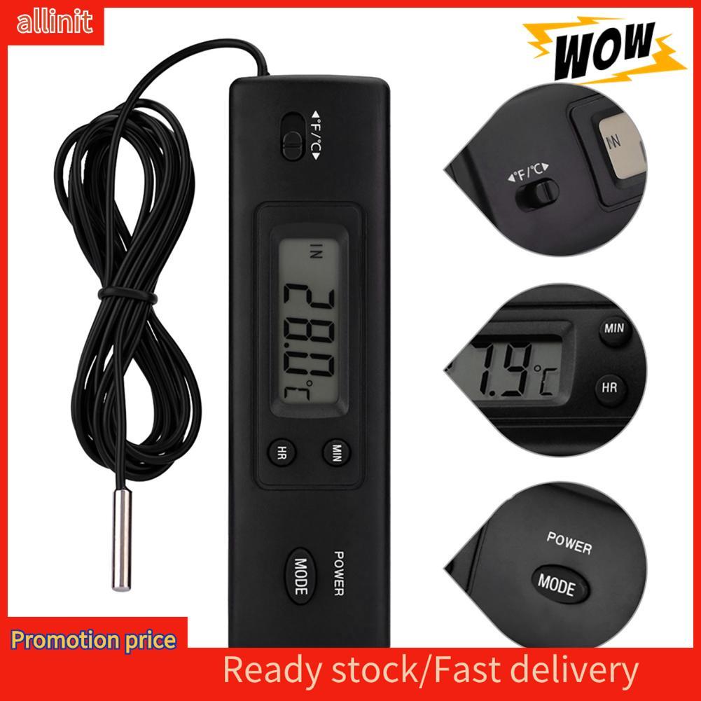 Allinit Allinit อิเล็กทรอนิกส์ LCD เครื่องวัดอุณหภูมิแบบดิจิตอลเครื่องวัดอุณหภูมิ Probe เซนเซอร์แบบมีสายสำหรับตู้เย็น