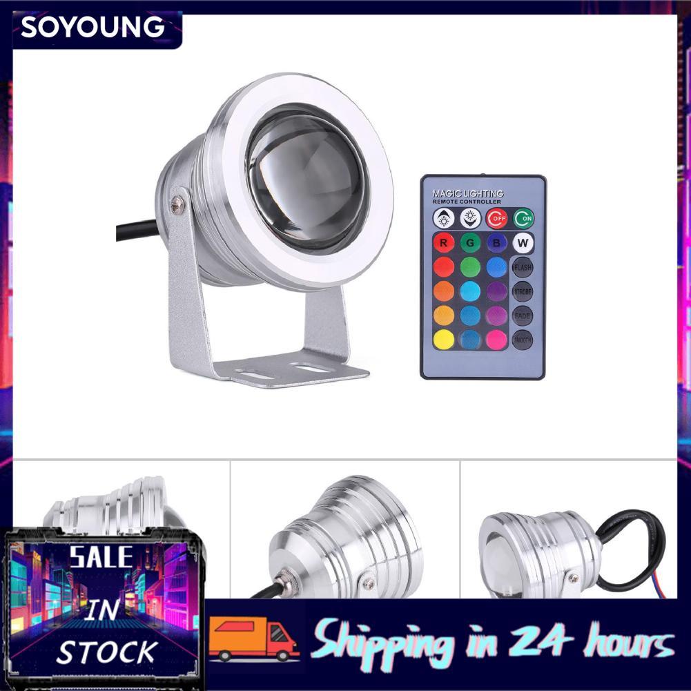 Soyoung Soyoung Qiilu ไฟสปอตไลท์เรือยอชท์ทางทะเลกลางแจ้ง 10W 12V RGB LED โคมไฟใต้น้ำสีขาว