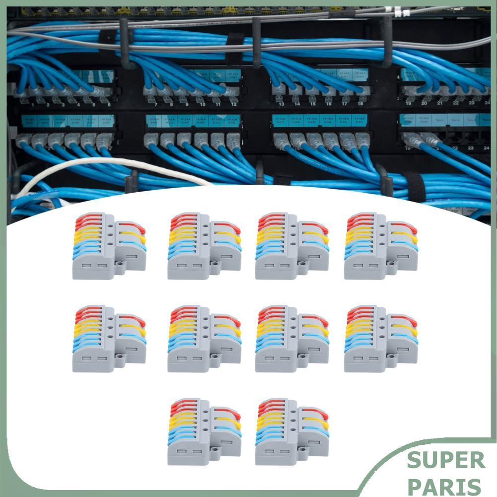 Superparis Superparis LT-933 Wire Block Clamp Terminal 3-in-9-out Quick ขั้วต่อสายไฟ 10 ชิ้นตัวเชื่อ